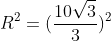 lado do hexágono Gif.download?R^{2}=(\frac{10\sqrt3}{3})^{2&space;}+(10-R)^{2}&space;\\&space;\\&space;\Leftrightarrow&space;R^{2}=\frac{100