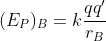 (E_{P})_{B}=k\frac{qq'}{r_{B}}