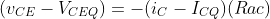 (v_{CE}-V_{CEQ})=-(i_{C}-I_{CQ})(Rac)