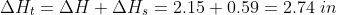 Delta H_t = Delta H + Delta H_s = 2.15+0.59=2.74;in