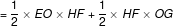 small = frac{1}{2} 	imes EO 	imes HF + frac{1}{2} 	imes HF 	imes OG