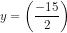 y=left ( frac{-15}{2} right )