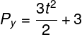 \large {P_y} = \frac{{3{t^2}}}{2} + 3