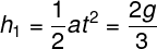 \large {h_1} = \frac{1}{2}a{t^2} = \frac{{2g}}{3}