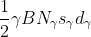 frac{1}{2}gamma B N_gamma s_gamma d_gamma