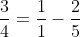 \frac{1}{1}-\frac{4}{10}\: \times \, \frac{3}{4}=\frac{1}{1}-\frac{2}{5}\: \times \, \frac{3}{4}=\frac{1}{1}-\frac{6}{20}=\frac{1}{1}-\frac{3}{10}=\frac{10}{10}-\frac{3}{10}=\frac{7}{10}