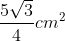 frac{5sqrt3}{4}cm^2