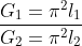 \frac{G_{1}=\pi ^{2}l_{1}}{G_{2}=\pi ^{2}l_{2}}