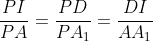 Préparations aux olympiades de Terminale (2012) - Page 6 (ID)\Rightarrow&space;\frac{PI}{PA}=\frac{PD}{PA_{1}}=\frac{DI}{AA_{1}}