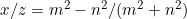 \inline x/z=m^2-n^2/(m^2+n^2)