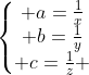 x+y+z=1/x+1/y+1/z Gif.latex?\left\{\begin{matrix}%20a=\frac{1}{x}\\%20b=\frac{1}{y}\\%20c=\frac{1}{z}%20\end{matrix}\right