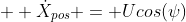 \dot{X}_{pos} = Ucos(\psi)