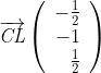 \overrightarrow{{\mathit{CL}}}\left(
\begin{array}{r}
 -\frac{1}{2}\\ 
-{1} \\ 
\frac{1}{2}\\
\end{array}
\right)
