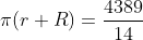 pi (r+R)=frac{4389}{14}
