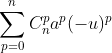\sum_{p=0}^{n}C_{n}^{p}a^{p}(-u)^{p}