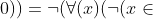 \neg q:\neg(\forall(x)(x\in R \implies 3+x-4\neq 0))=\neg(\forall(x)(\neg(x\in R) \lor 3+x-4\neq 0))=\exists(x)(x \in R \land \neg(3+x-4\neq 0))=\exists(x)(x \in R \land (3+x-4= 0))