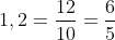 1,2=\frac{12}{10}=\frac{6}{5}