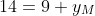 14=9+y_M