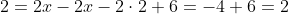 x\circ 2=2x-2x-2\cdot2+6=-4+6=2