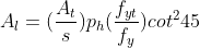 A_l=(frac{A_t}{s})p_h(frac{f_{yt}}{f_y})cot^245