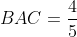 \cos\measuredangle BAC=\frac{4}{5}