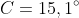 13^\circ C+2,1^\circ C=15,1^\circ C