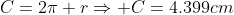 Área mínima de figuras Gif.latex?C=2\pi r\Rightarrow C=4