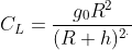 C_L=\frac{g_{0}R^{2}}{(R+h)^{2^{.}}}