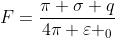 F=\frac{\pi \sigma q}{4\pi \varepsilon _{0}}