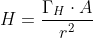 H = frac {Gamma_H cdot A}{r^2}