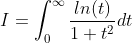 I = \int_{0}^{\infty }\frac{ln(t)}{1+t^{2}}dt