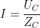 I=\frac{U_{C}}{Z_{C}}