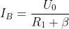 I_{B}=\frac{U_{0}}{R_{1}+\beta R_{C2}}-\frac{U_{BE}(R_{1}+R_{2})}{(R_{1}+\beta R_{C2})R_{2}}
