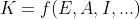 K=f(E,A,I,...)