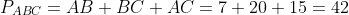 P_{ABC}=AB+BC+AC=7+20+15=42
