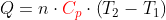 Q =n\cdot {\color{Red} C_p}\cdot \left (T_2-T_1 \right )