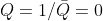 Q=1/ar{Q}=0