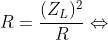 \Leftrightarrow R+\frac{(Z_{L})^{2}}{R} min \Leftrightarrow R=\frac{(Z_{L})^{2}}{R}\Leftrightarrow R=Z_{L}