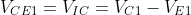 V_{CE1}=V_{IC}=V_{C1}-V_{E1}