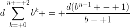 [Image: gif.latex?d\sum_%7Bk=%200%7D%5E%7Bn%20-%202%7Db%5Ek%...)%7D%7Bb-%201%7D]