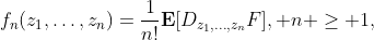 f_n(z_1,\hdots,z_n)=\frac{1}{n!}\mathbf{E}[D_{z_1,\hdots,z_n}F], n \geq 1, 