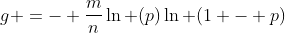 g =- \frac{m}{n}\ln (p)\ln (1 - p)