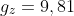 g_{z}=9,81\; m/s^2