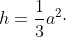 \frac{2}{3}a^2\cdot h-\frac{1}{3}a^2\cdot h=\frac{1}{3}a^2\cdot h