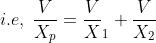 i.e,\;\frac{V}{X_{p}} = \frac{V}X_{1}+\frac{V}{X_{2}}
