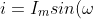i=I_{m}sin(\omega t-\varphi )