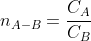 n_{A-B}=\frac{C_{A}}{C_{B}}