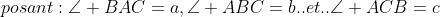 3eme test de l'olympiade 2011 - Page 2 Gif.latex?posant:\angle BAC=a,\angle ABC=b..et.