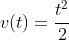 \small v(t)=\frac{t^2}{2}+e^t