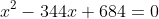 \left\{\begin{matrix} \frac{2}{3}\leq x\leq \frac{26}{7}\\ x^{2}-344x+684=0 \end{matrix}\right.